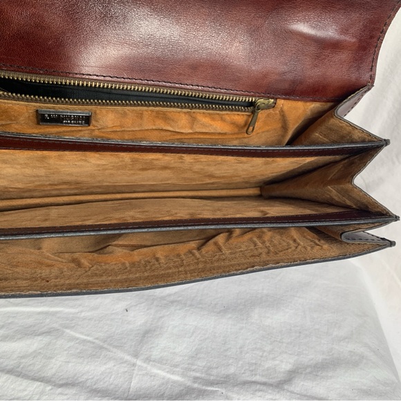 Elegant F.lli Mugnai Firenze Vintage Leather Burgundy Crossbody Bag - Picture 4 of 6